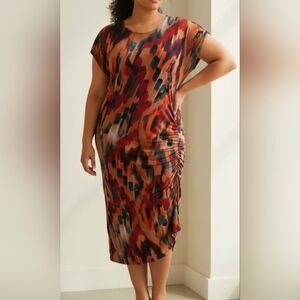 Madison + Hudson NWT Ruched Dress Size 3X Art Wear
